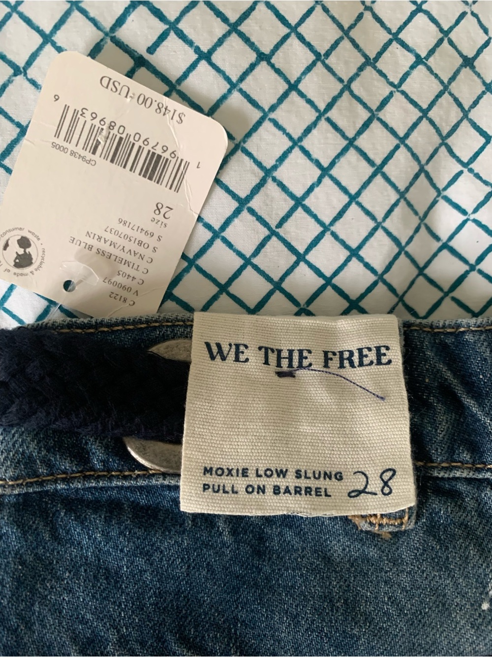FREE PEOPLE We The Free Moxie Pull-On Barrel Jeans Size 28 NEW - Picture 16 of 16